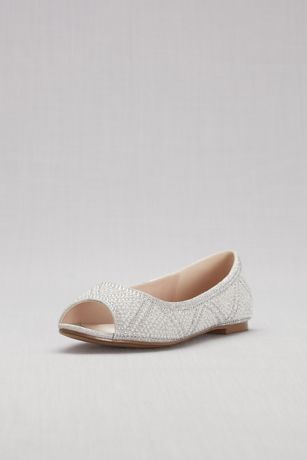 Blossom Beige;Grey;White (Studded Pearl and Crystal Peep-Toe Flats)